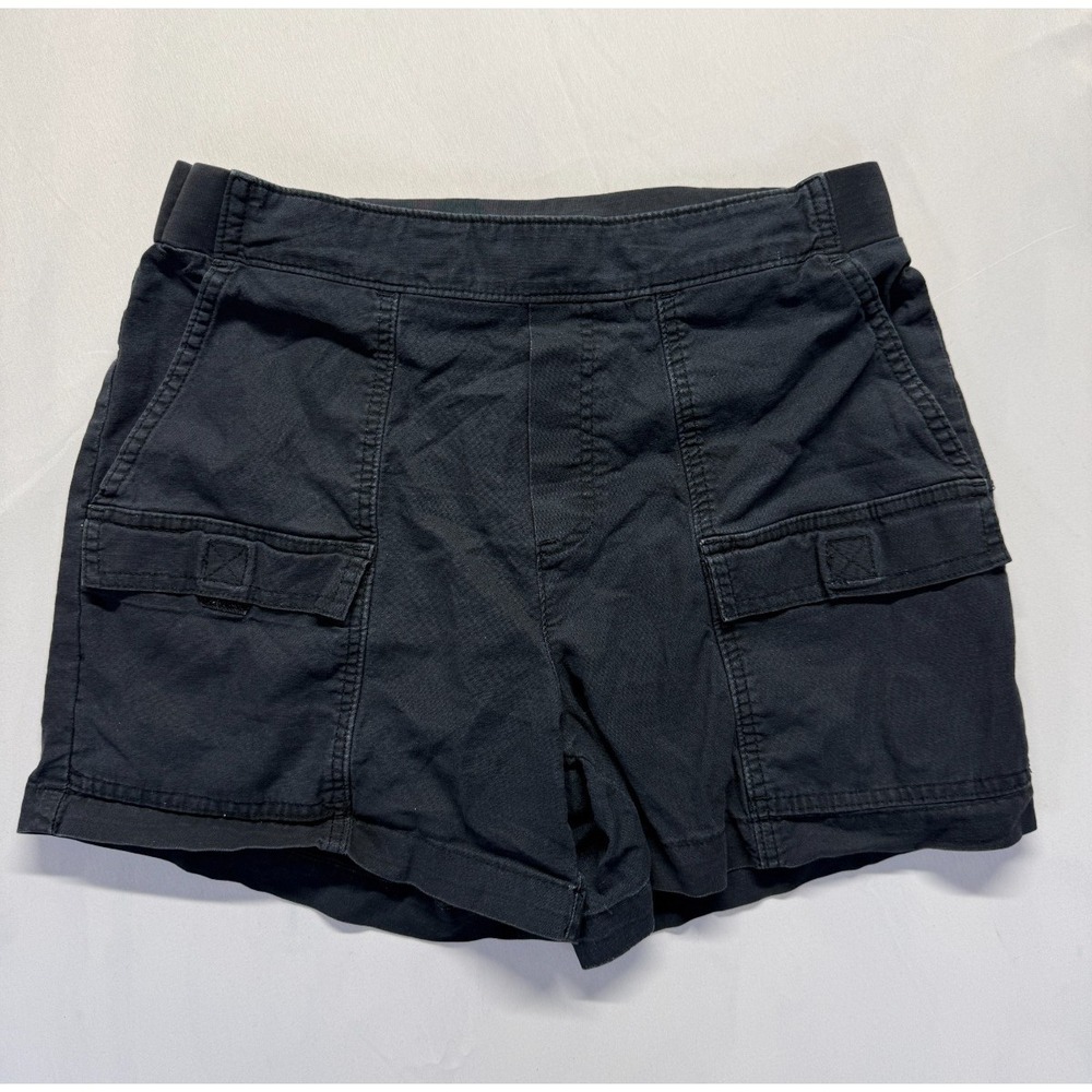 Lee Cargo Shorts Womens 28 Black Utility Pockets Logo Elastic Waist Casual Wear